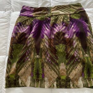 Stylish Purple and Green Women's Skirt